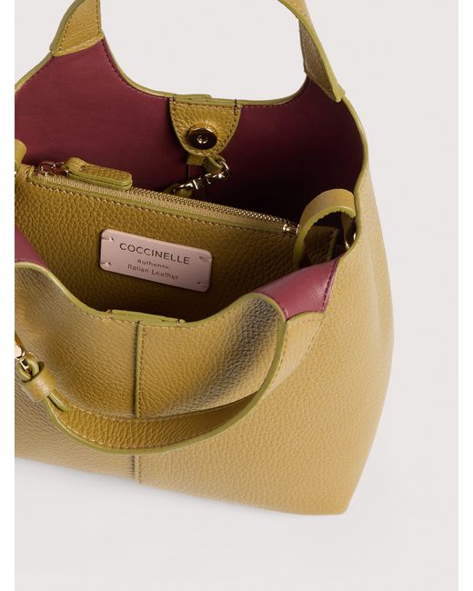 Coccinelle Metallic Grained Leather Handbag C-Easy Small