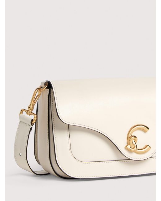 Coccinelle Natural Smooth Calf Leather Shoulder Bag C-Me Medium
