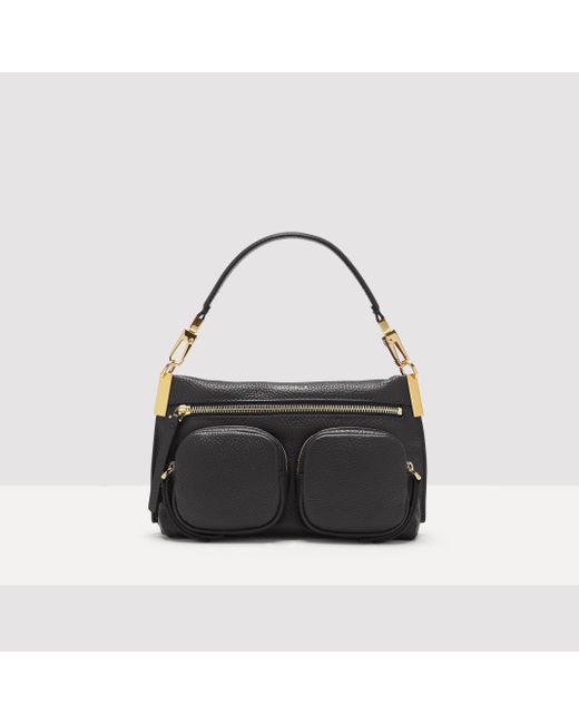 Coccinelle Black Grained Leather Handbag Hyle Small