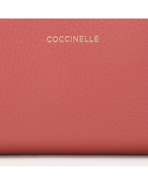 Coccinelle Red Geldbörse Large aus genarbtem Leder Softy