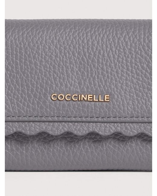 Coccinelle White Grained Leather Wallet Leather Lace Small