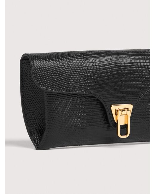 Coccinelle White Pochette Aus Leder Mit Eidechsenprägung Double Beat Lizard