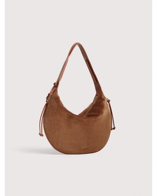 Coccinelle Multicolor Corduroy Fabric Shoulder Bag Thess Medium