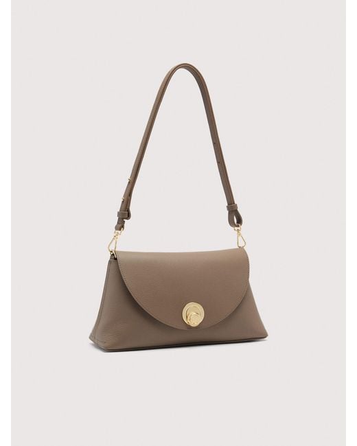 Coccinelle Natural Two-Sided Leather Shoulder Bag Nikla Medium