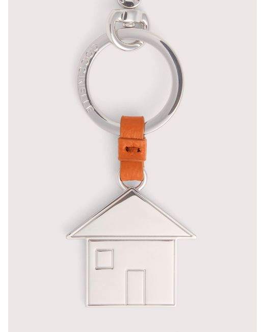 Coccinelle Natural Leather And Metal Key Ring Basic Metal