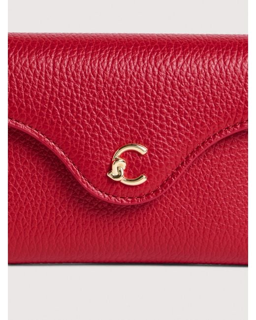 Coccinelle Red Medium Grained Leather Wallet C-Me Medium