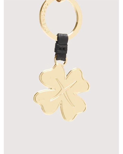 Coccinelle Natural Leather And Metal Key Ring Basic Metal