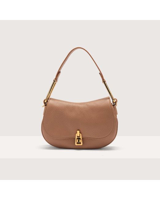 Coccinelle Brown Grained Leather Handbag Magie Soft Mini
