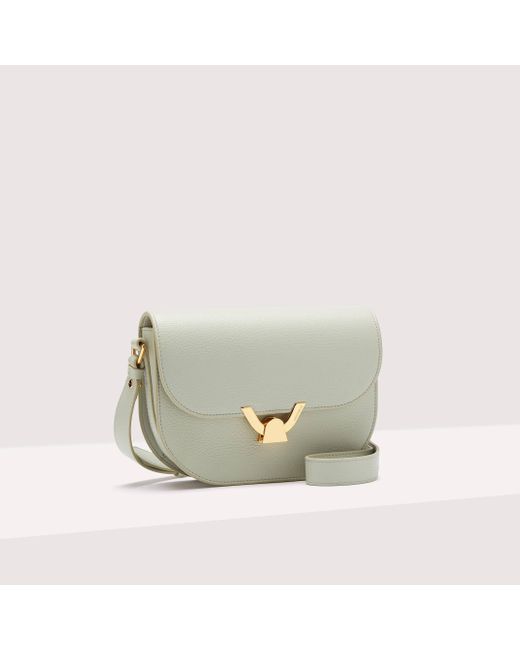 Coccinelle White Grained Leather Crossbody Bag Dew Small