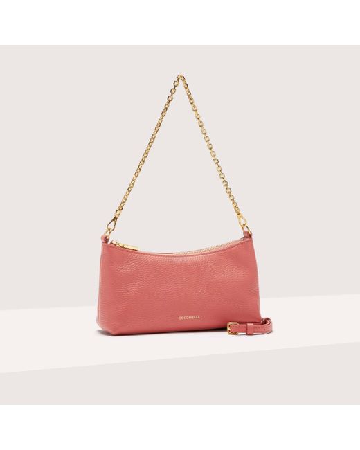 Coccinelle Red Grained Leather Minibag Aura