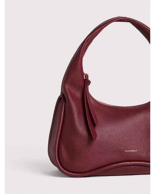 Coccinelle Red Schultertasche Aus Genarbtem Leder Sven Large