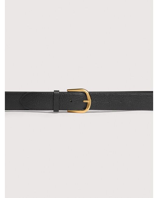 Coccinelle Black Grained Leather Belt Erika
