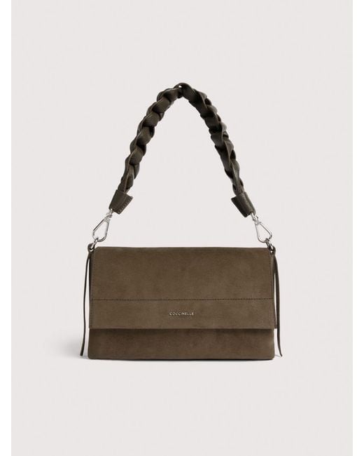 Coccinelle Natural Suede Shoulder Bag Boheme Small