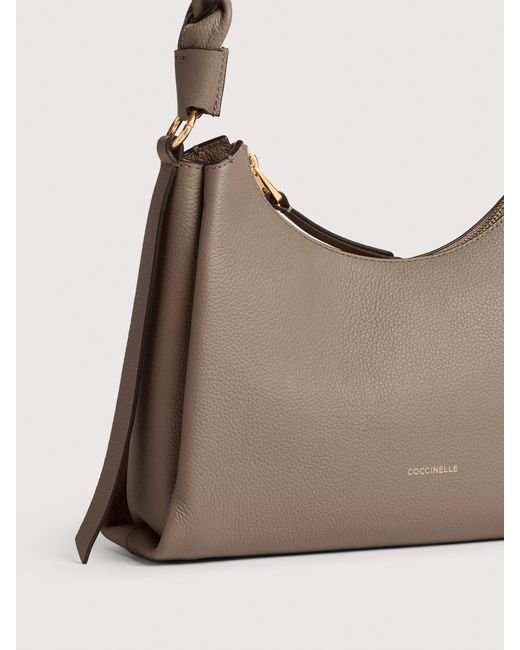 Coccinelle Natural Schultertasche Aus Doubleface-Leder Boheme Small