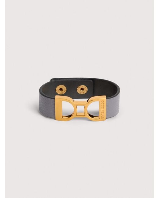Coccinelle Multicolor Grained Leather Bracelet Arlettis Ribbon