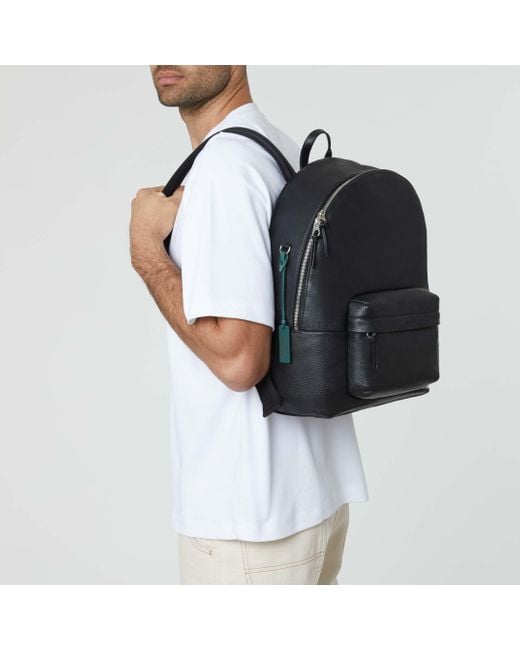 Coccinelle Black Grained Leather Backpack Smart To Go