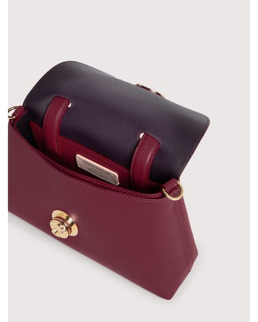 Coccinelle Purple Henkeltasche Aus Doubleface-Leder Nikla Small