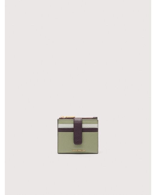Coccinelle Natural Small Grained Leather Wallet Metallic Tricolor