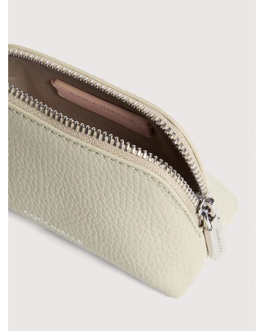 Coccinelle Natural Grained Leather Make-Up Bag Helga Mini