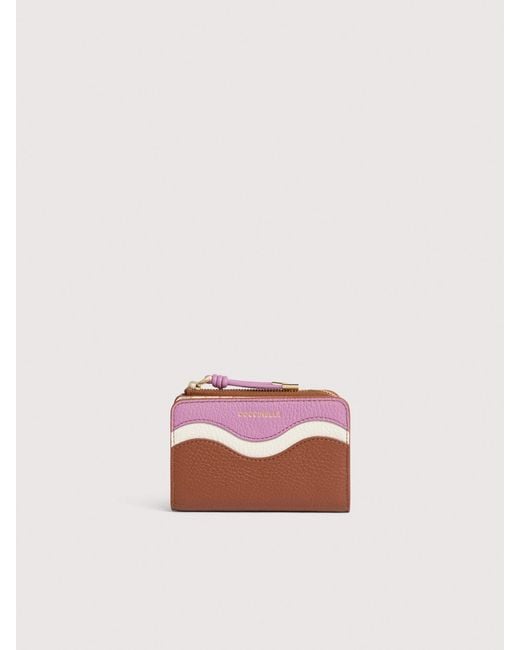 Coccinelle Pink Grained Leather Wallet Nami Small