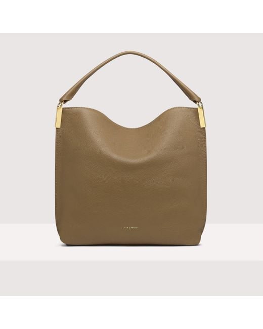 Coccinelle Green Grained Leather Hobo Bag Estelle