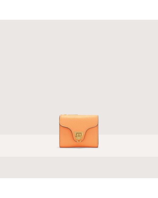 Coccinelle Orange Geldbörse Small aus genarbtem Leder Beat Soft