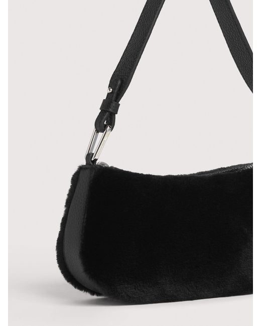 Coccinelle White Minibag Aus Webpelz Und Genarbtem Leder Merveille Synthetic Fur