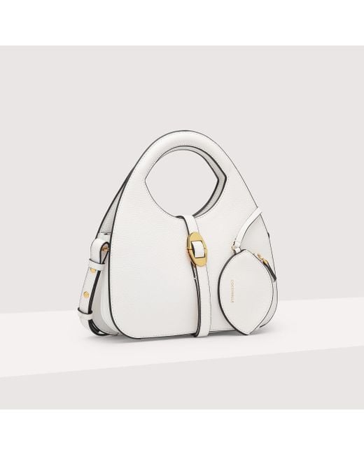 Coccinelle White Grained Leather Handbag Cosima Small
