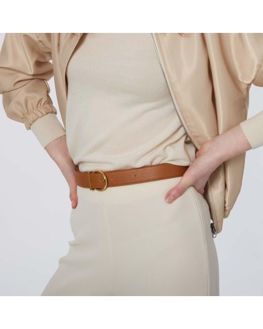 Coccinelle Brown Grained Leather Belt Beth