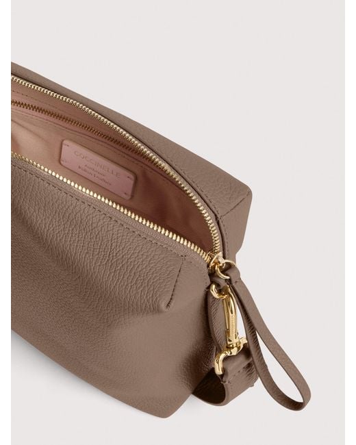 Coccinelle Natural Grained Leather Crossbody Bag Nory Small