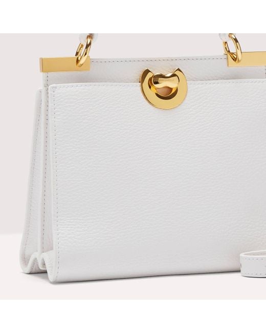 Coccinelle White Grained Leather Handbag Binxie Small