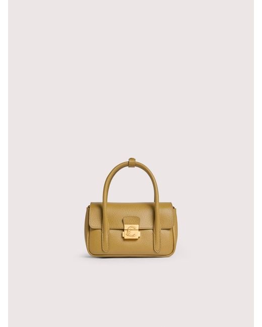 Coccinelle Natural Grained Leather Minibag C-Me Lock Mini