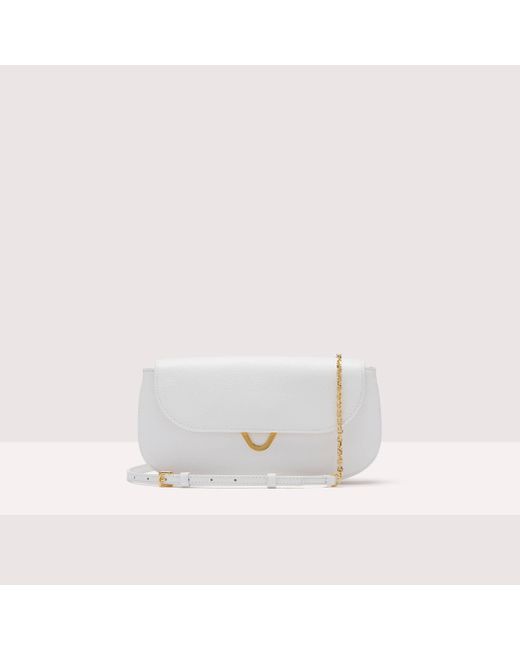 Coccinelle White Minibag aus genarbtem Leder Dew