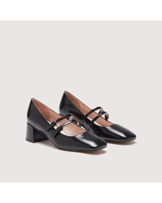 Coccinelle Black Brushed Leather Mary Jane Pumps Magalu Shiny