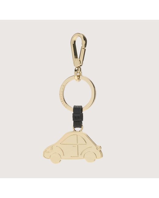 Coccinelle Metallic Schlüsselanhänger Aus Leder Und Metall Basic Metal Light