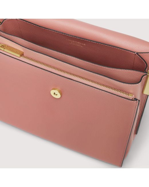 Coccinelle Pink Double Leather Shoulder Bag Louise