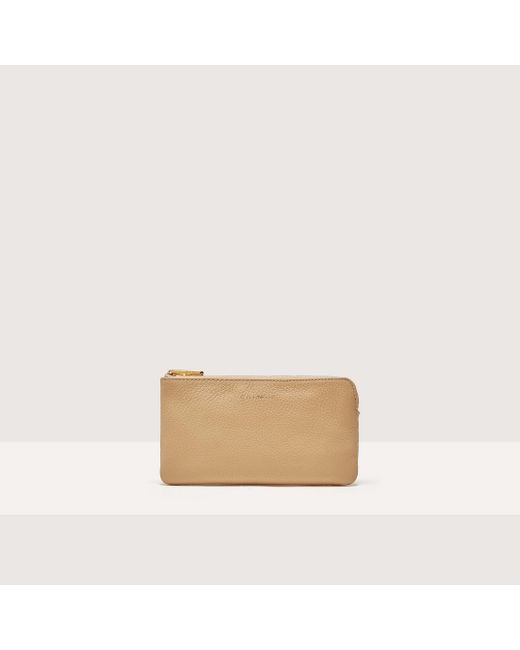 Coccinelle Natural Grained Leather Pouch Alias Small