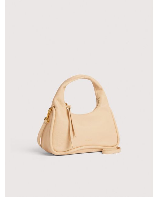 Coccinelle Natural Schultertasche Aus Genarbtem Leder Sven Medium