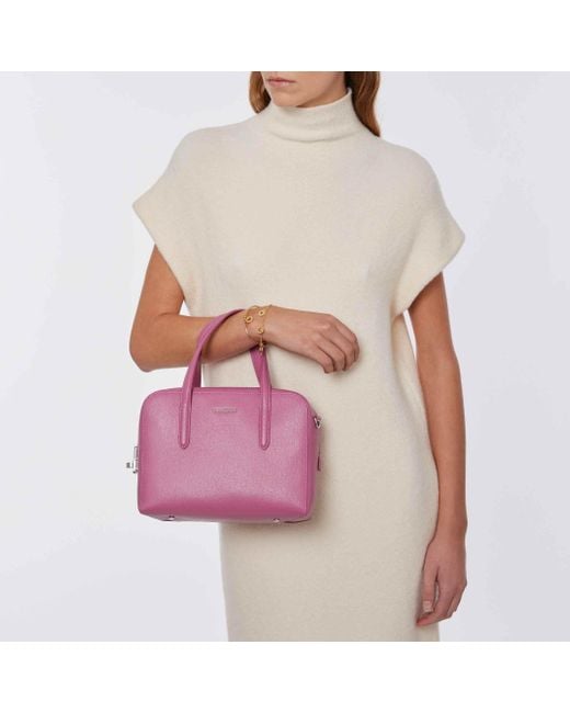 Coccinelle Saffiano Leather Handbag Swap Textured Small in Purple | Lyst
