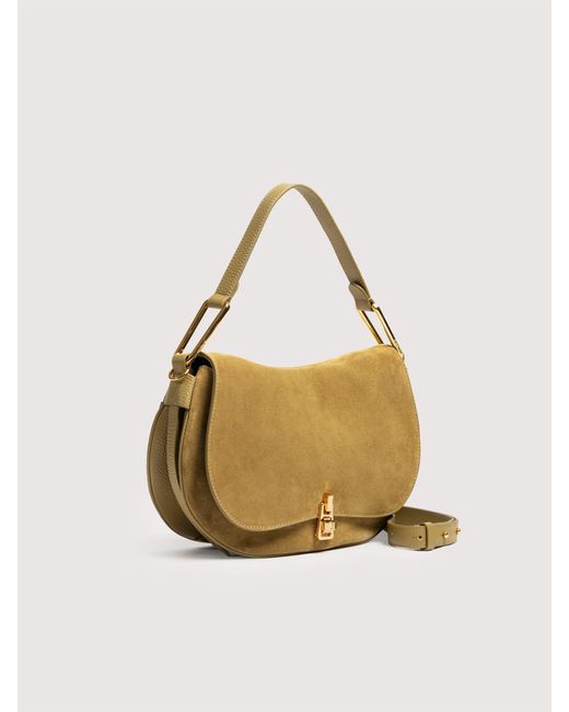 Coccinelle Metallic Suede And Grained Leather Handbag Magie Suede Medium