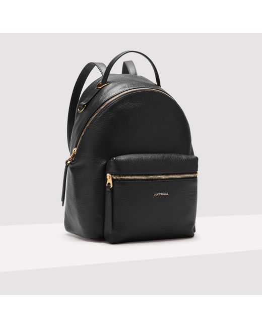 Coccinelle Black Grainy Leather Backpack Lea Medium
