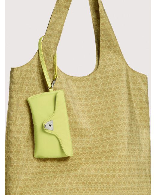 Coccinelle Yellow Monogram Nylon And Nylon Tote Bag Smart To Go Beat Medium