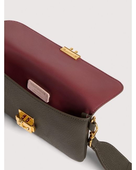 Coccinelle White Grained Leather Minibag C-Me Lock Mini