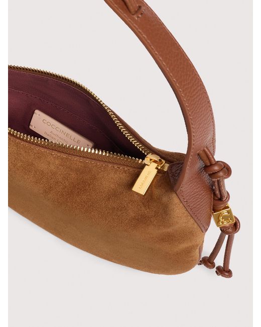 Coccinelle White Suede Shoulder Bag Thess Small