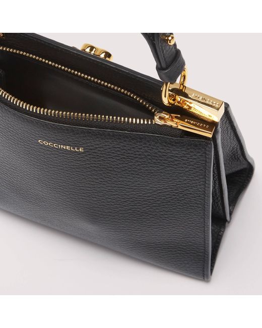 Coccinelle Black Grained Leather Handbag Binxie Small