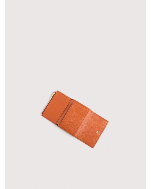 Coccinelle Pink Small Grained Leather Wallet Metallic Small