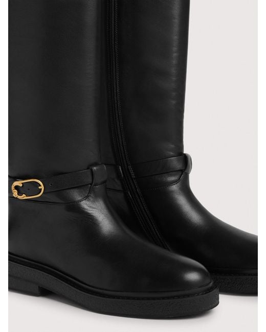 Coccinelle Black Vintage-Effect Leather Ankle Boots C-Saddle