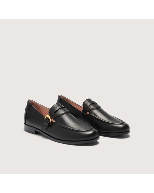 Coccinelle Black Smooth Leather Loafers Lord Smooth