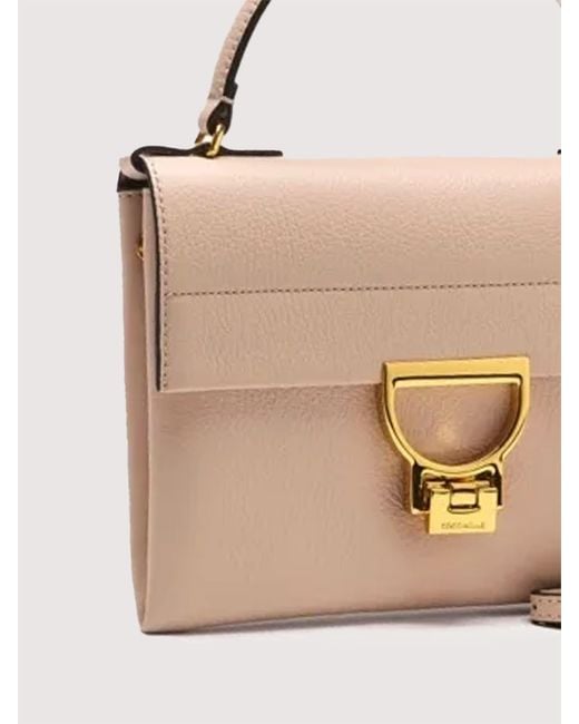 Coccinelle Pink Grained Leather Clutch Bag Arlettis Mini