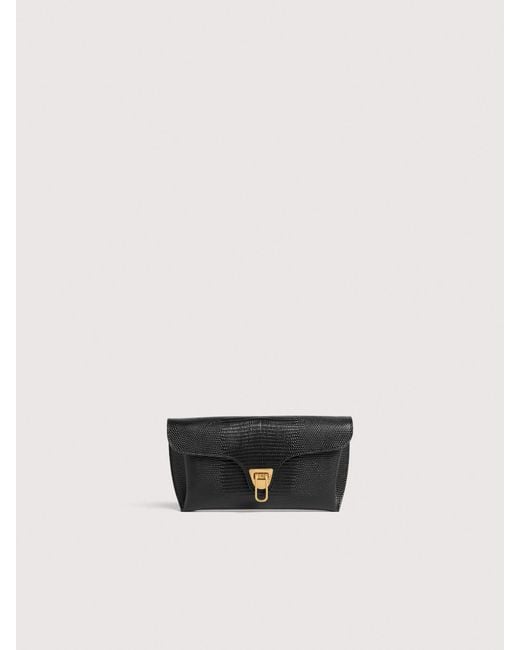 Coccinelle White Pochette Aus Leder Mit Eidechsenprägung Double Beat Lizard